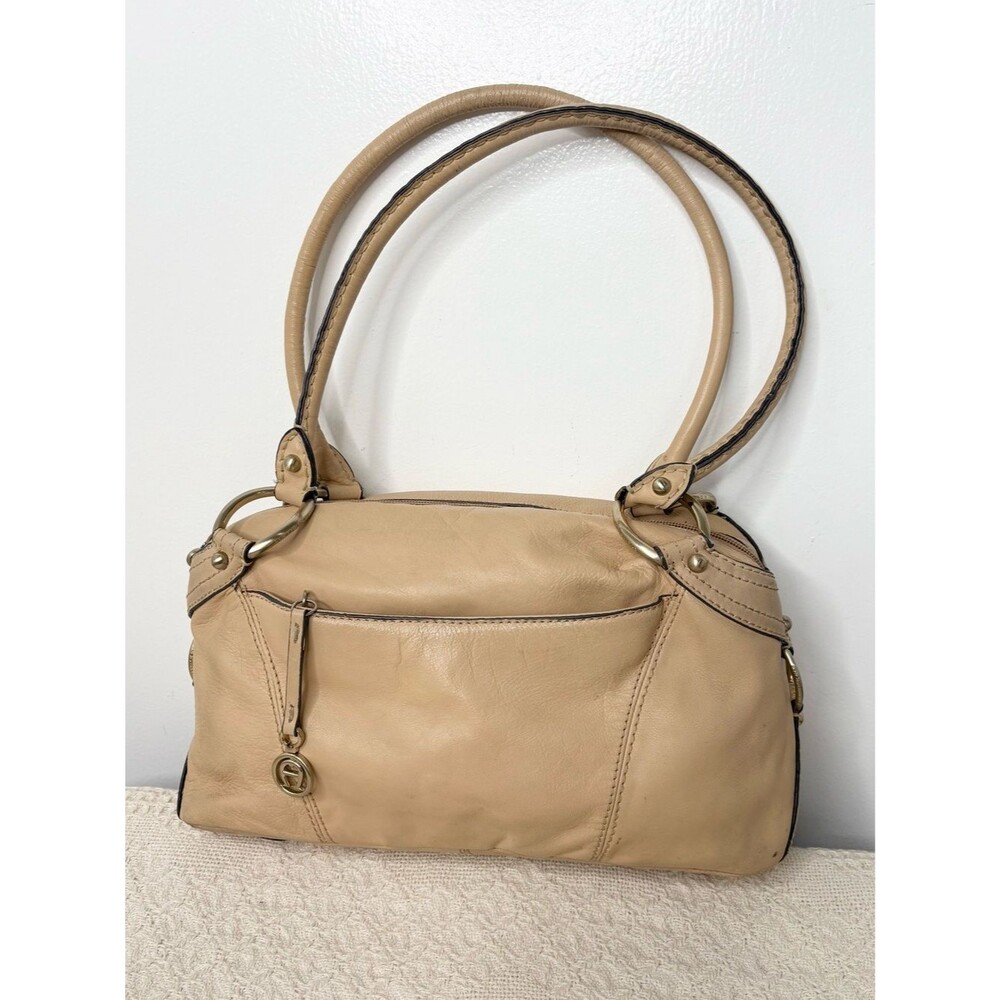 Y2K Vintage Etienne Aigner Beige Leather Satchel Camel Zip Shoulder Bag